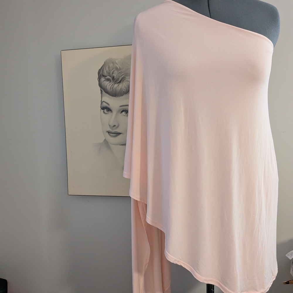 Nasty Gal Blush One-Shoulder Drape Top